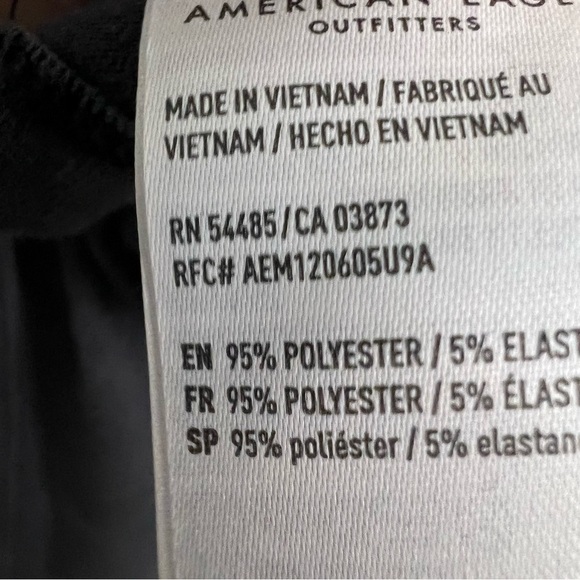 American Eagle Sleeveless Scoop Neck Top Cropped Size XL Blue Black Scrunch - Picture 4 of 5